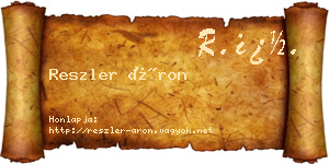Reszler Áron névjegykártya