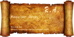 Reszler Áron névjegykártya